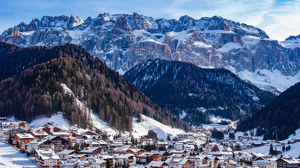 Gardena Pass Between Val Gardena And Val Badia In South Tyrol