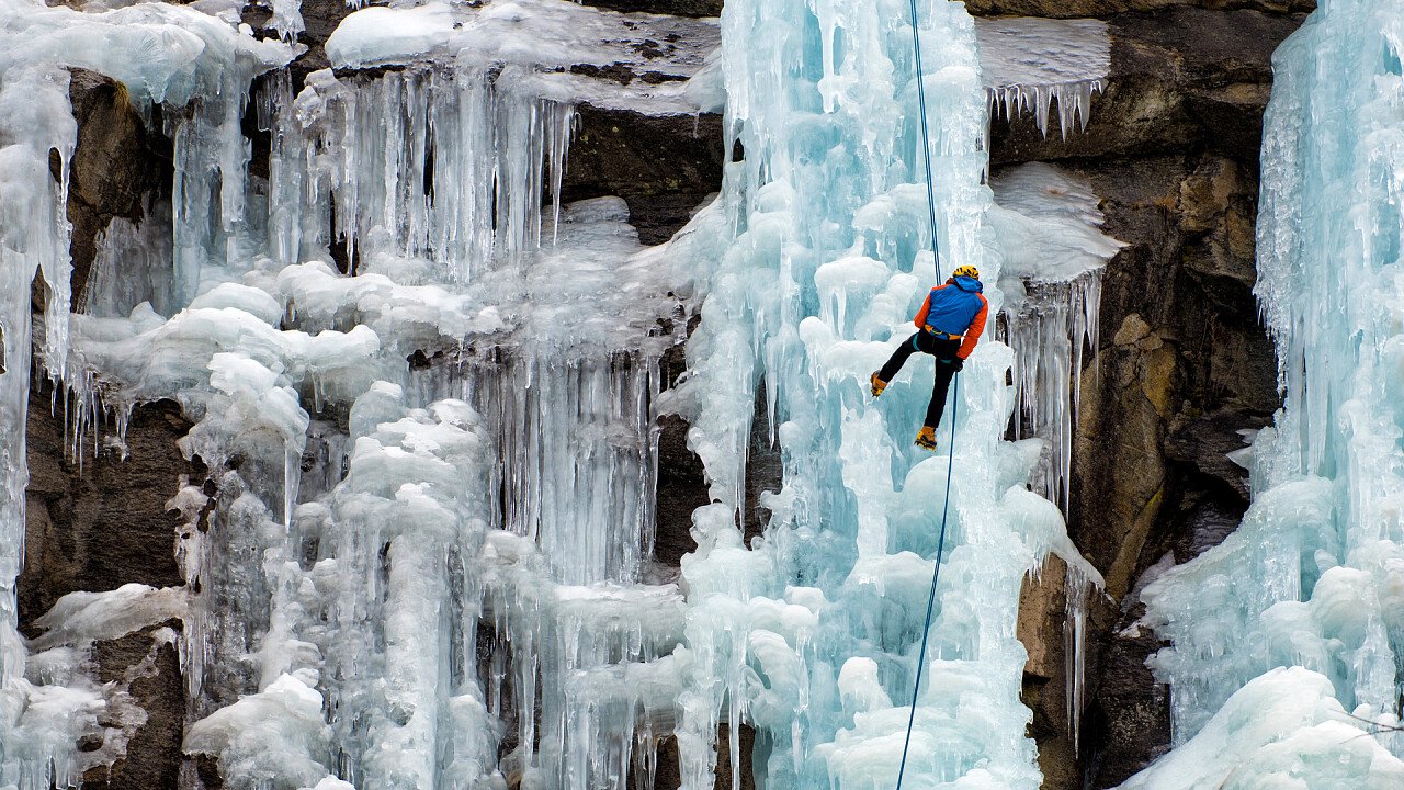 Ice climbing in the Dolomites